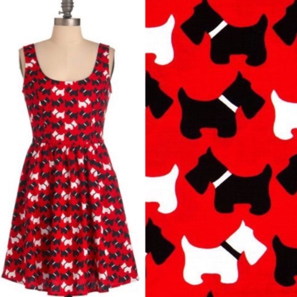 ModCloth Folter Scotty Dog Dress